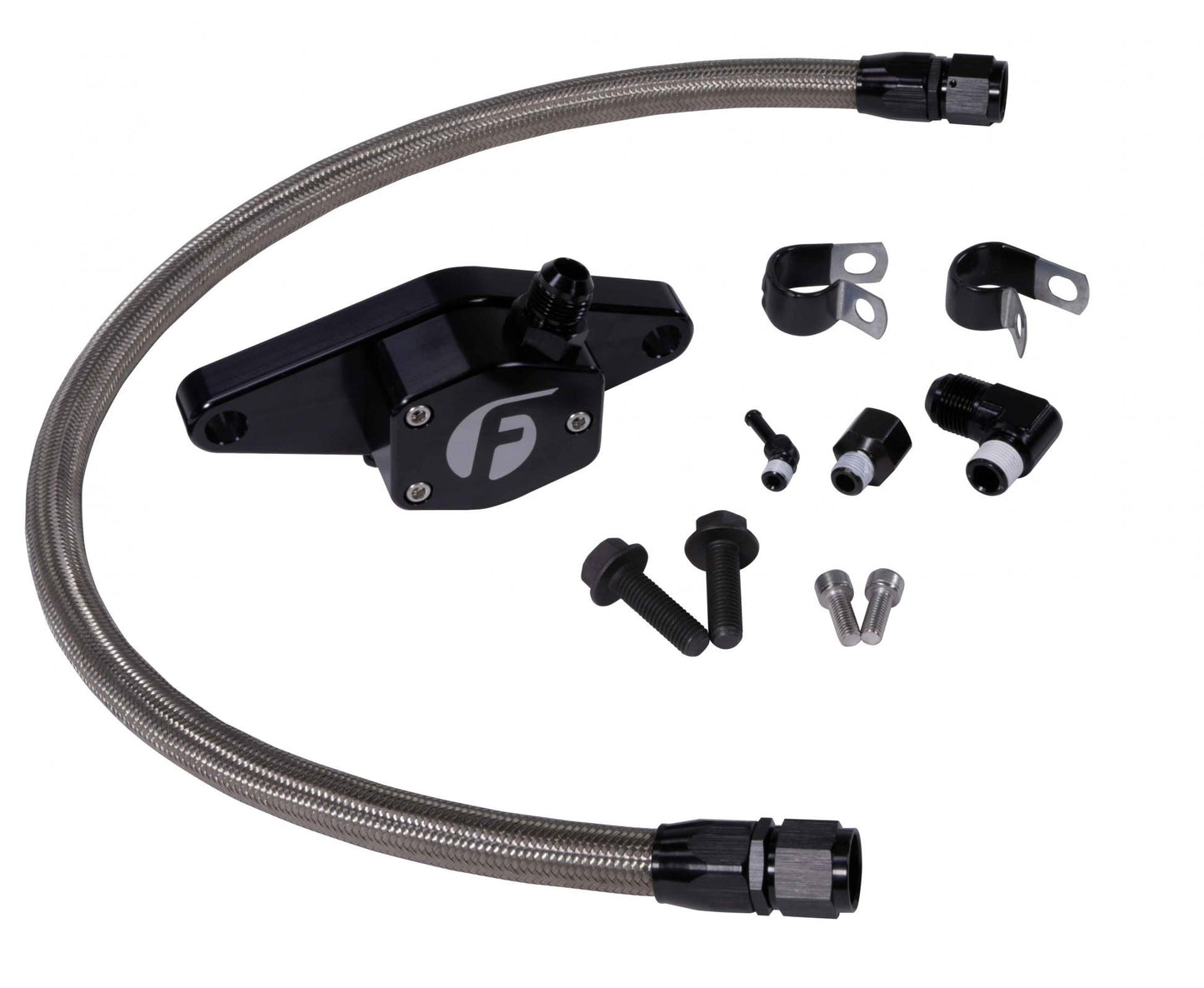 Fleece Performance Coolant Bypass Kit for 1994-1998 12V Cummins 5.9L- Stainless Braided Line